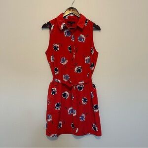 Banana Republic Red Floral Mini Dress, Size 8